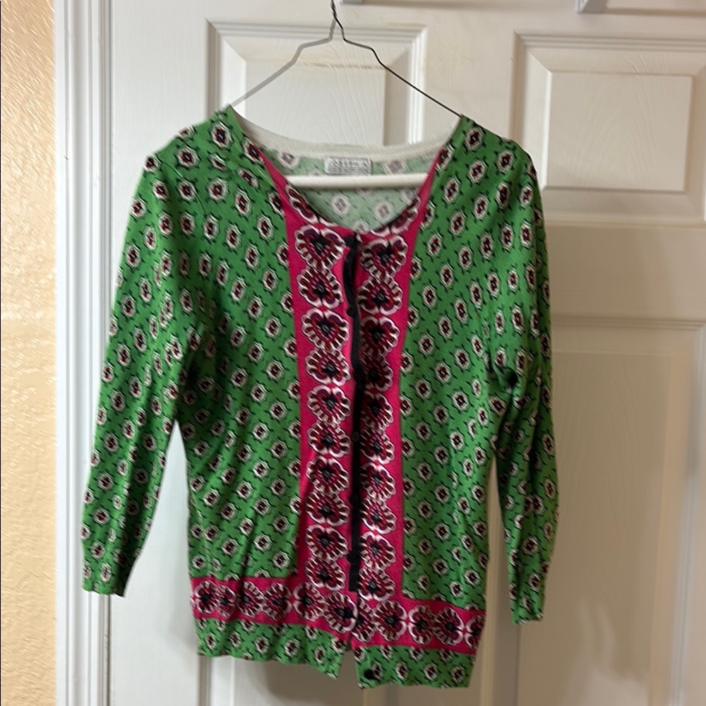 Joseph A Green and Pink Patterned Cardigan
